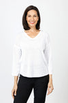Ten Oh 8 Perforated Dolman V Neck Sweater_t_60077015466350