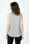 Top Ligne Pucker Stripe Scoop Tank in Black/White.  Horizontal stripe tank with scoop front.  Banded neckline and armhole.  Curved hem.  Relaxed fit._t_60242936856942