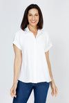 Top Ligne Airflow Button Down in White.  Pointed collar button down in lightweight lightly textured fabric.  Short sleeve with button tab detail.  Back yoke.  Relaxed fit._t_59783677542766