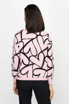 Ten Oh 8 Jacquard Hearts Pullover in Pink with black intarsia overlapping hearts.  Crew neck long sleeve sweater.  Solid rib trim at neck, hem and cuff.  Relaxed fit._t_61226367385966