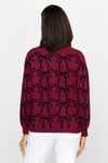 Ten Oh 8 Bows Crew Sweater in Wine with grid of black intarsia bows.  Crew neck, long sleeve sweater with solid rib at neck, hem and cuff.  Relaxed fit._t_61228819218798
