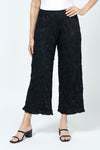 Top Ligne Crinkle Crop in Black.  Elastic waist pull on crop pant.  Sewn edges._t_35169928085704