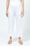 Top Ligne Crinkle Crop in White.  Elastic waist pull on crop pant.  Sewn edges._t_35169928052936