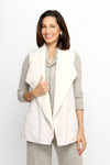 Top Ligne Sherpa Vest in Cream.  Sleeveless faux sheepskin topper.  Large fold back collar.  Open front.  Contour seams.  Front pockets.  Relaxed fit._t_61517622673774