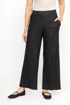 Top Ligne Soft Knit Seamed Pant in Black.  Elastic waist wide leg draped pant.  Deep front pockets.  Solid sewn edging around pocket and hem.  28" inseam._t_61516733186414