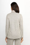 Top LigneSoft Knit Open Cardigan with Fur Trim in Oat.  Heathered knit with open front and long sleeves.  Color matched faux fur trim around neckline and front.  Sewn edges.  Relaxed fit._t_61516745539950