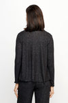 Top Ligne Soft Knit Seamed Cowl in Black. Heathered cowl neck long sleeve top with raised center seam.  Sewn edges.  Relaxed fit._t_61516727648622