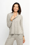 Top Ligne Soft Knit Seamed Cowl in Oat. Cowl neck long sleeve top with raised center seam.  Contrast color sewn edges.  Relaxed fit._t_61516727681390