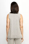 Top Ligne Soft Knit Seamed Tank in Oat.  V neck sleeveless tank.  Center front sewn seam.  Contrast stitching around neckline, armhole and hem.  Relaxed fit._t_61516734792046