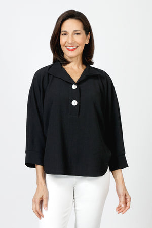 Top Ligne Crinkle Button Polo Top_60044080447854