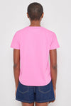 Lisa Todd Pick Me Up in Passion Pink.  Crew neck short sleeve pocket tee with deep pink embroidery around the neckline and on the pocket. Classic fit._t_60268326846830