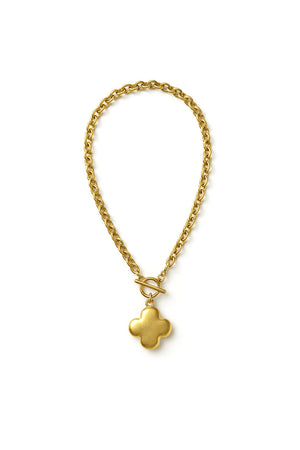 Puffy Clover Pendant Necklace_61357436010862
