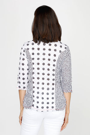Top Ligne Mixed Dot Snap Front Shirt_60432668492142