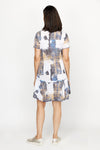 Top Ligne Dinstinct Strokes Crinkle Dress in Multi.  Crew neck short sleeve dress with dropped waist and ruffled flounce at hem.  Side slits.  Relaxed fit._t_61210381451630