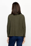 Habitat Cowl Neck Top in Forrest.  Rippled horizontal textured stripes.  Cowl neck with long sleeves.  Front patch pockets.  A line shape.  Relaxed fit._t_61210484834670