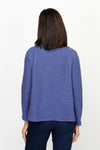 Habitat Cowl Neck Top in Midnight.  Rippled horizontal textured stripes.  Cowl neck with long sleeves.  Front patch pockets.  A line shape.  Relaxed fit._t_61210484900206