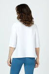 Habitat Ripple Hudson 2 Pocket Top in White.  Soft rippled horizontal pleating.  Cowl neck, elbow sleeve top with 2 front patch pockets.  Relaxed fit._t_59962180272494