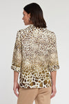 Hinson Wu Charlie Blouse in Multi. Animal print button down with spread collar. Elbow length sleeve with turn back split cuff. Separate tie can be used at waist to create a cinched effect. Relaxed fit._t_34998354182344