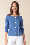 Habitat Cozy Fit Cardigan in Dusk blue.  Crew neck button down with agoya shell buttons.  2 front patch pockets.  Top stitch detail.  Relaxed fit._t_60126047043950