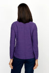 Habitat Stream Round Hem Top in Mulberry.  Crew neck long sleeve top.  Cascading mini horizontal tuck pleats.  Center back seam.  Rounded hem.  Relaxed fit._t_61210479690094