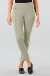Lisette L Montreal Kathyrne Ankle Pant in Sage. Slim leg 28" inseam. 3" waistband. Snug through hip and thigh, falls straight from knee._t_34198912139464