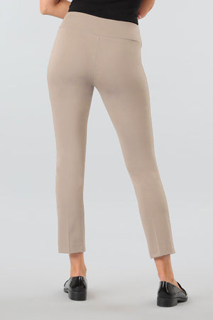Lisette L Montreal Kathryne Ankle Pant in Stone. 3" waist band. Pull on pant, snug through the hip, tapers slightly to the hem. 28" inseam._34923962040520