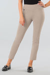 Lisette L Montreal Kathryne Ankle Pant in Stone.  3" waist band.  Pull on pant, snug through the hip, tapers slightly  to the hem.  28" inseam._t_34923962007752