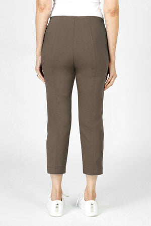 Elliott Lauren Slant Pocket Crop Cargo Pant in Toast.  Pull on pant with hidden elastic waistband.  Slant front cargo pockets.  2nd cargo pocket on side.  Stud detail.  Center seam detail.  24 1/2" inseam. _61236680622446