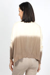Planet Ombre Sweater in Butter/Fawn. Cropped pullover with rolled crew neck. Long sleeves. Rib trim at hem and cuff. One size fits many_t_34953396486344