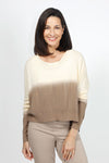 Planet Ombre Sweater in Butter/Fawn.  Cropped pullover with rolled crew neck.  Long sleeves.  Rib trim at hem and cuff.  One size fits many_t_34953396519112