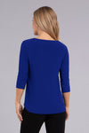 Sympli Go To Classic T Relax in Aruba blue. Crew neck 3/4 sleeve aline tee with curved hem. Relaxed fit._t_34358320169160