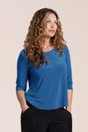 Sympli Go To Classic Relax Short in Lake.  Scoop neck, 3/4 sleeve top with u-shaped hem.  Shorter length than the regular classic.  _t_61384796766574