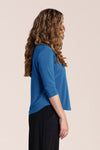 Sympli Go To Classic Relax Short in Lake.  Scoop neck, 3/4 sleeve top with u-shaped hem.  Shorter length than the regular classic.  _t_61384796701038