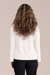 Sympli Suitable Split Sleeve Top in White.  V neck center seam top with 3/4 sleeve split at hem.  Straight hem.  Relaxed fit._t_61465187287406