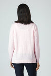 Metric Linen Front Seam Side Slit Sweater in Pale Pink.  Cotton/linen slub knit.  Crew neck with long sleeves.  Raised center seams front and back.  Rib trim at neck,hem and cuffs.  Side slits. High low hem.  Relaxed fit._t_59972002152814
