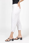 Habitat Pucker Capri in White. Pull on pant with 1 1/2" front flat waistband and elastic back. No pockets. Relaxed through hip and thigh; straight to hem. 22" inseam._t_35123233423560
