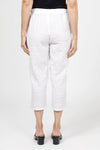 Habitat Pucker Capri in White. Pull on pant with 1 1/2" front flat waistband and elastic back. No pockets. Relaxed through hip and thigh; straight to hem. 22" inseam._t_35123233489096