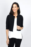 Sympli Bolero Cardigan in Black.  Cropped open cardigan with 3/4 sleeve.  Relaxed fit._t_35033444057288