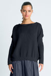 Planet Basic Waffle Sweater in Black.  Crew neck long sleeve waffle weave knit.  Drop shoulders.  Rib trim at neck, hem and cuff.  Oversized fit. One size fits many._t_61185075675502