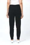 Lolo Luxe Solid Cuffed Jogger in Black. Knit pant with elastic waist and drawstring. Cuffed bottom. Inseam: 29"_t_34654512447688