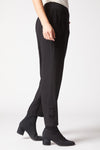 Habitat Travel Ruched Ankle Pant in Black.  Pull on textured pant with wide dropped waistband.  2 front slash pockets.  Ruching detail at side leg.  27" inseam._t_61477088559470