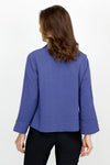 Habitat Travel Jill Shirt in Midnight.  Textured button down with pointed collar.  Bracelet length sleeve with split cuff.  Single front patch pocket with button closure.  Side slits. Boxy shape.  Relaxed fit._t_61457476977006