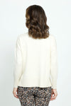 Metric Pull Over Seam Sweater in Ivory.  Crew neck long sleeve sweater with center raised seams.  Deep rib trim at hem and cuff.  Rolled neckline.  Relaxed fit._t_36121517916360
