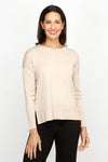 Metric Pull Over Seam Sweater in Neutral.  Crew neck long sleeve sweater with center raised seams.  Deep rib trim at hem and cuff.  Rolled neckline.  Relaxed fit._t_60986153763182