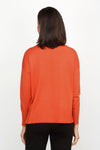 Metric Pull Over Seam Sweater in Orange Zing.  Crew neck long sleeve sweater with center raised seams.  Deep rib trim at hem and cuff.  Rolled neckline.  Relaxed fit._t_61384717304174