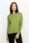 Metric Pull Over Seam Sweater in Palm.  Crew neck long sleeve sweater with center raised seams.  Deep rib trim at hem and cuff.  Rolled neckline.  Relaxed fit._t_61005584761198