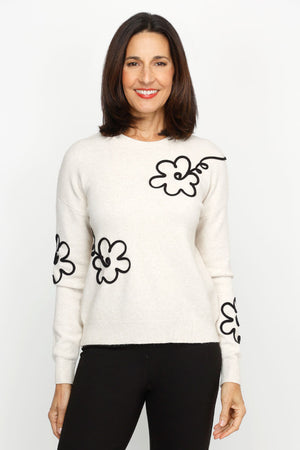 Metric Embroidered Flower Sweater_61483945918830