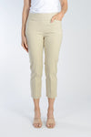 The Holland Ave Millennium Crop with Pocket in Stone. Techno stretch pull on pant with 2 front slash pockets. 2 1/2" waistband. Slim through leg. 26" inseam._t_34960222093512