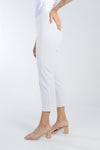 The Holland Ave Millennium Crop with Pocket in White. Techno stretch pull on pant with 2 front slash pockets. 2 1/2" waistband. Slim through leg. 26" inseam._t_34960222355656