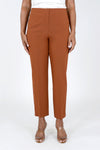 Lolo Luxe Palermo Slim Pant in Paparika.  Pull on pant with elasticized hidden waist.  Faux zipper placket.  Snug through middle and slim through leg.  28" inseam. _t_34615745609928